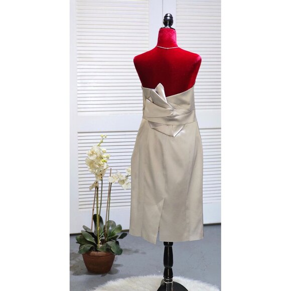 Karen Millen Women's Strapless Grey Cocktail Dress Pleat Details Sz 12 2447 - Picture 5 of 10